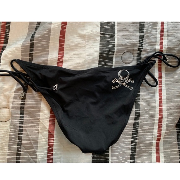 Black bathing suit bottoms with string ties - Picture 1 of 2
